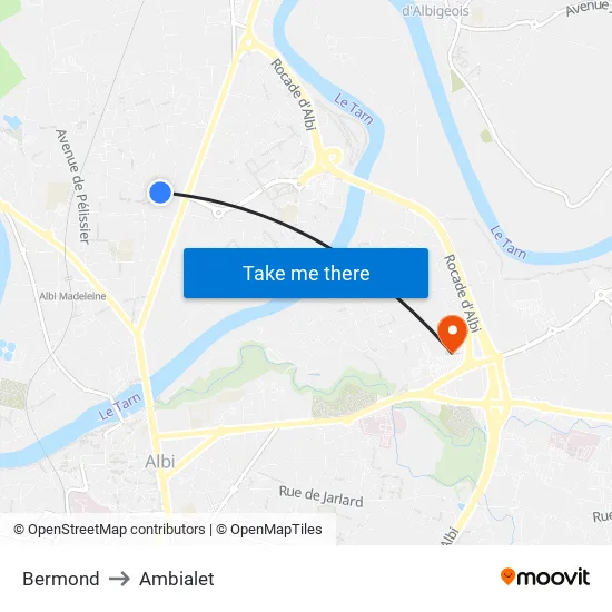 Bermond to Ambialet map