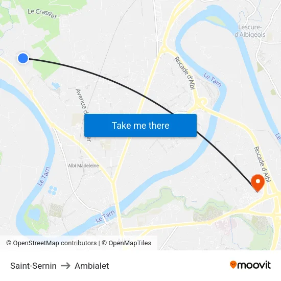 Saint-Sernin to Ambialet map