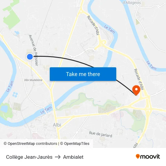 Collège Jean-Jaurès to Ambialet map