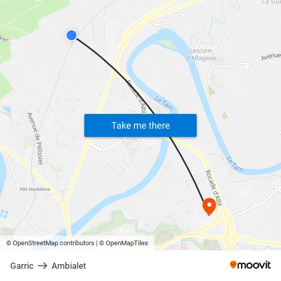 Garric to Ambialet map
