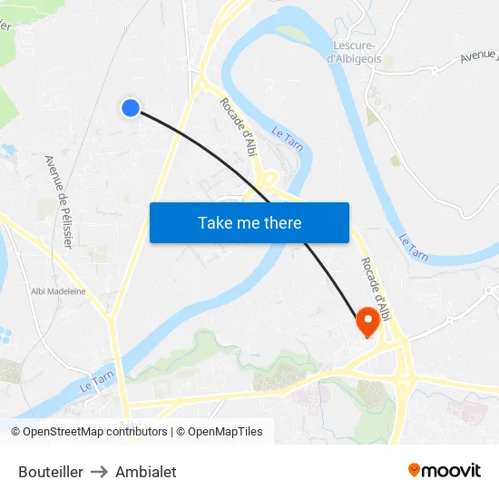 Bouteiller to Ambialet map