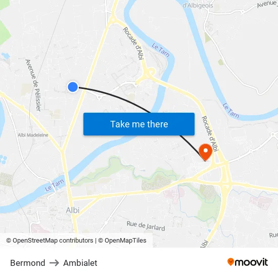 Bermond to Ambialet map