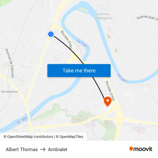 Albert Thomas to Ambialet map