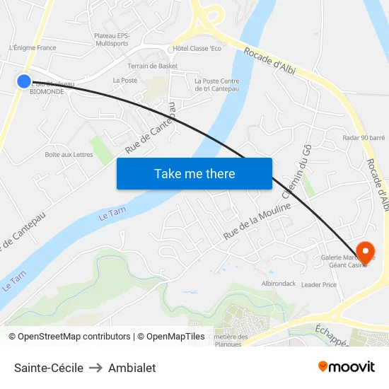Sainte-Cécile to Ambialet map