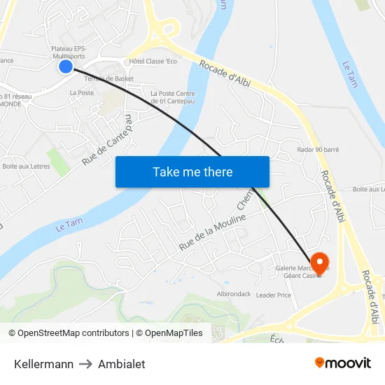 Kellermann to Ambialet map