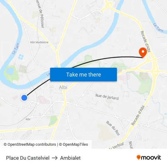 Place Du Castelviel to Ambialet map