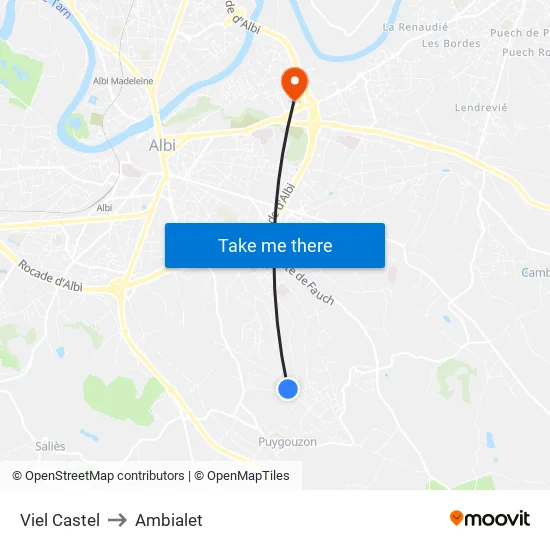 Viel Castel to Ambialet map