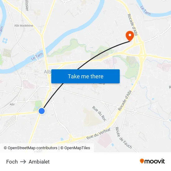 Foch to Ambialet map