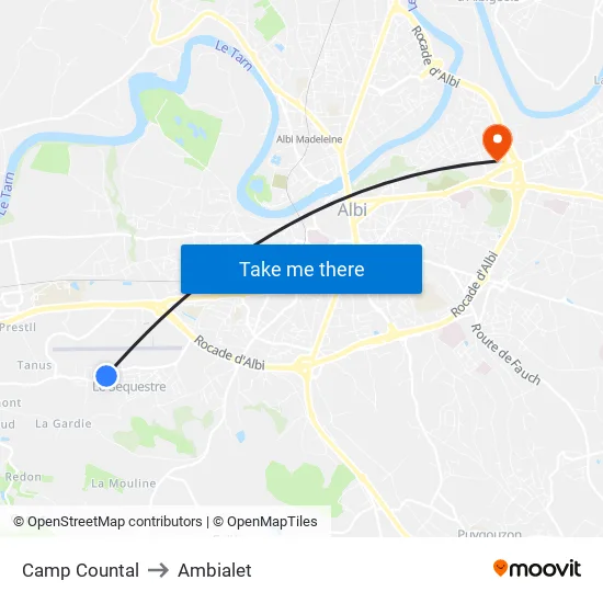 Camp Countal to Ambialet map