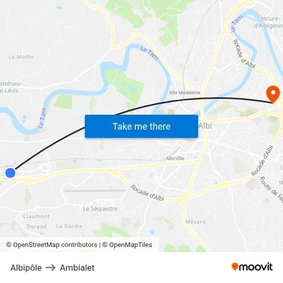 Albipôle to Ambialet map