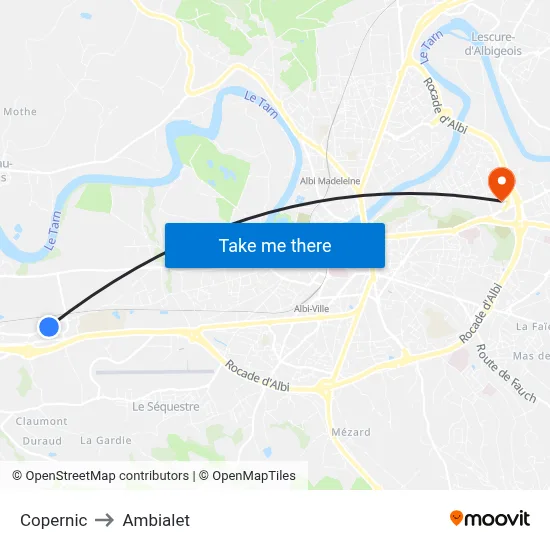 Copernic to Ambialet map