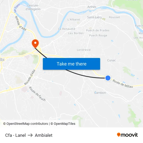Cfa - Lanel to Ambialet map