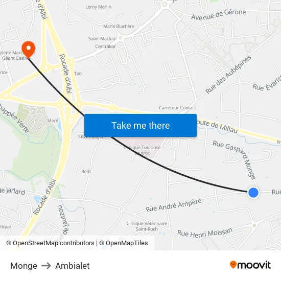 Monge to Ambialet map
