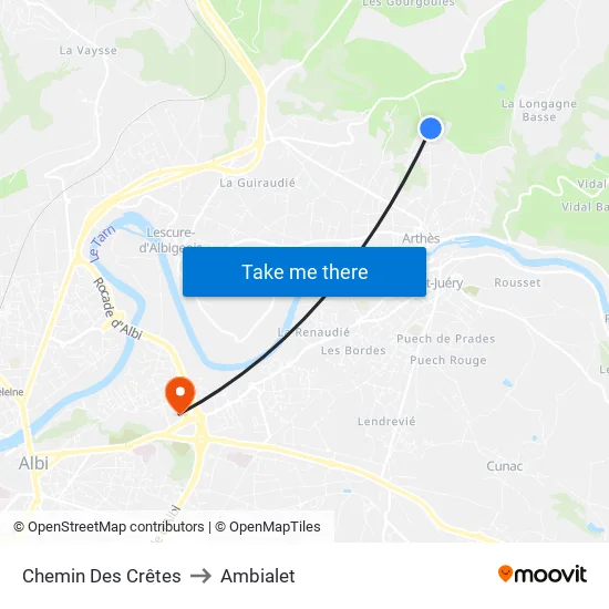 Chemin Des Crêtes to Ambialet map
