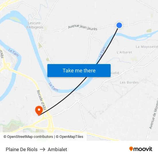 Plaine De Riols to Ambialet map