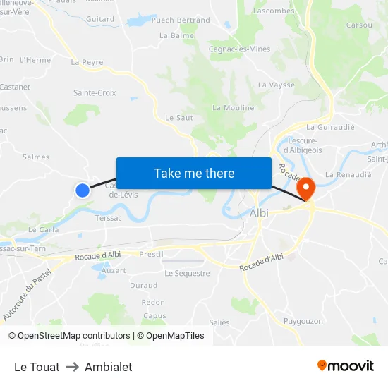 Le Touat to Ambialet map