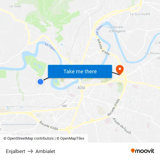 Enjalbert to Ambialet map