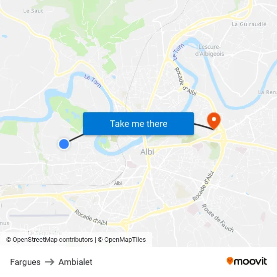 Fargues to Ambialet map
