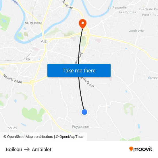 Boileau to Ambialet map