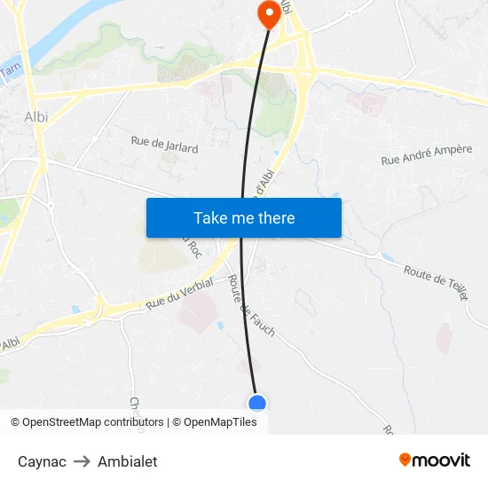 Caynac to Ambialet map