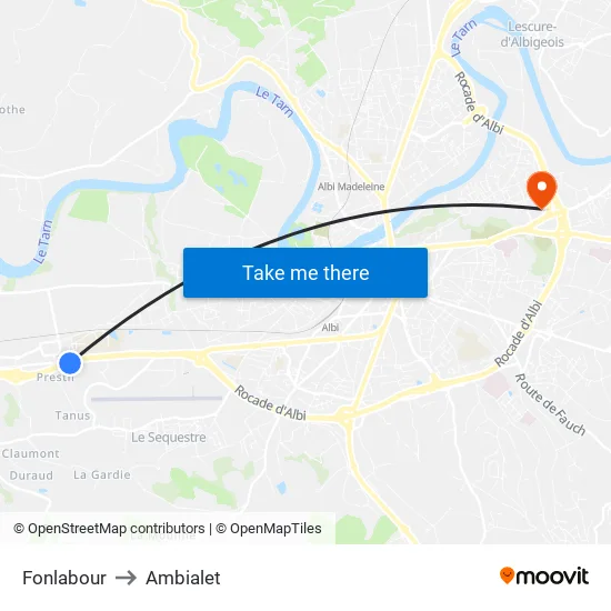 Fonlabour to Ambialet map