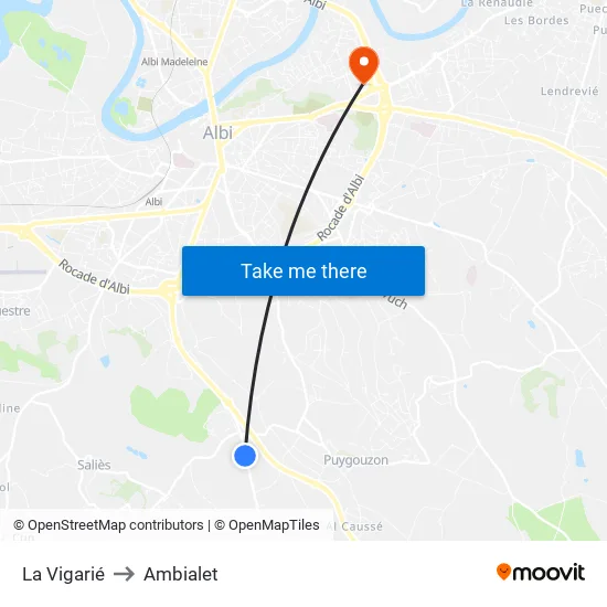 La Vigarié to Ambialet map