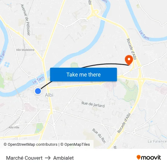 Marché Couvert to Ambialet map