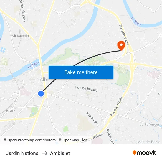 Jardin National to Ambialet map