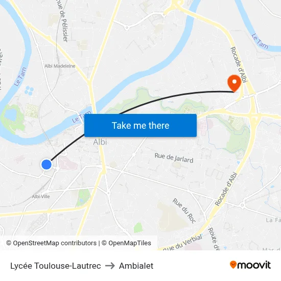 Lycée Toulouse-Lautrec to Ambialet map