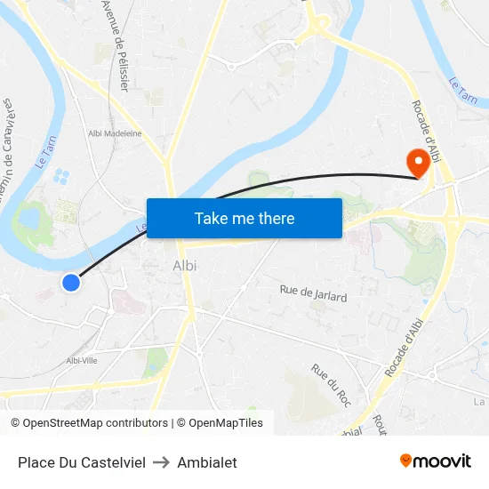 Place Du Castelviel to Ambialet map