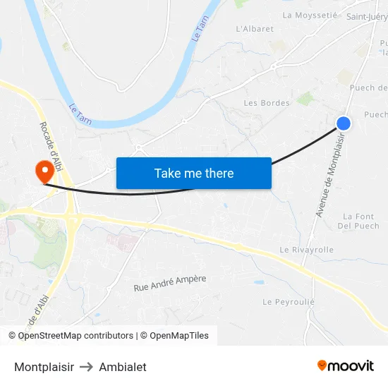 Montplaisir to Ambialet map