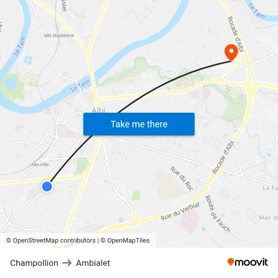 Champollion to Ambialet map