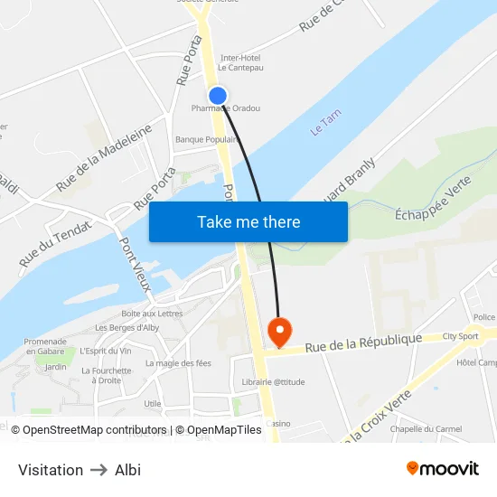 Visitation to Albi map