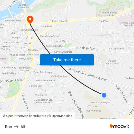 Roc to Albi map