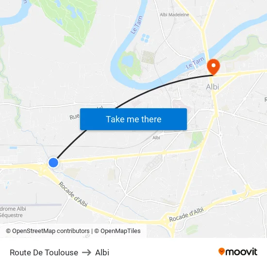 Route De Toulouse to Albi map