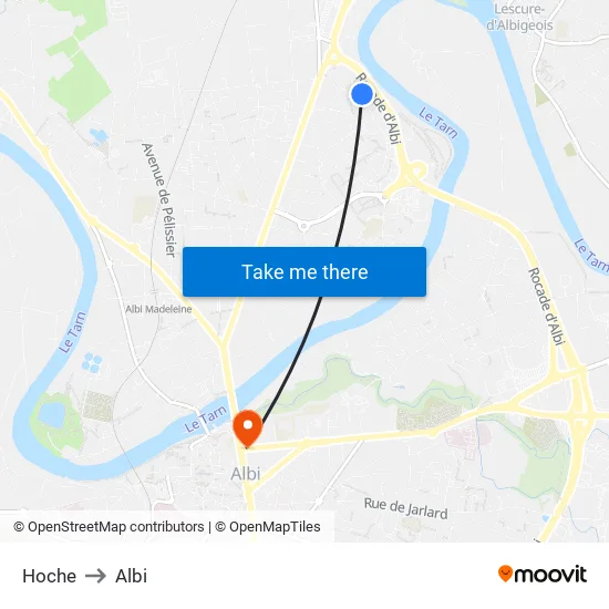 Hoche to Albi map