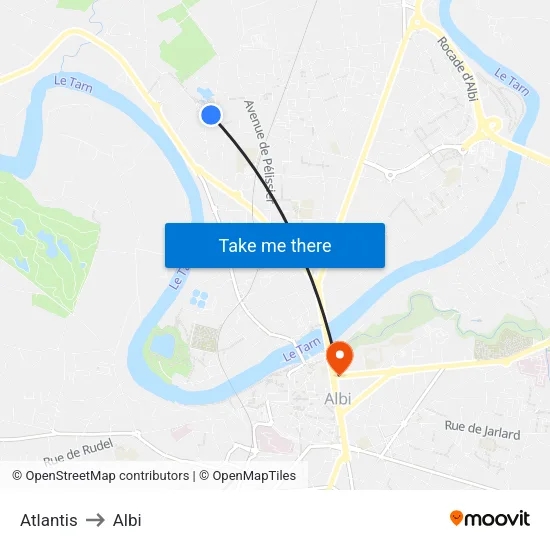 Atlantis to Albi map