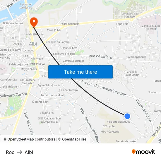 Roc to Albi map