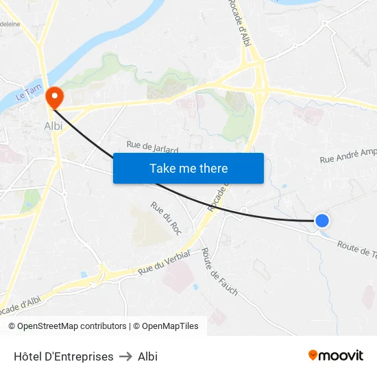 Hôtel D'Entreprises to Albi map