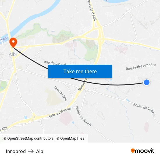 Innoprod to Albi map