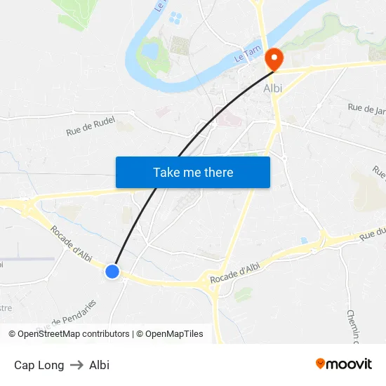 Cap Long to Albi map