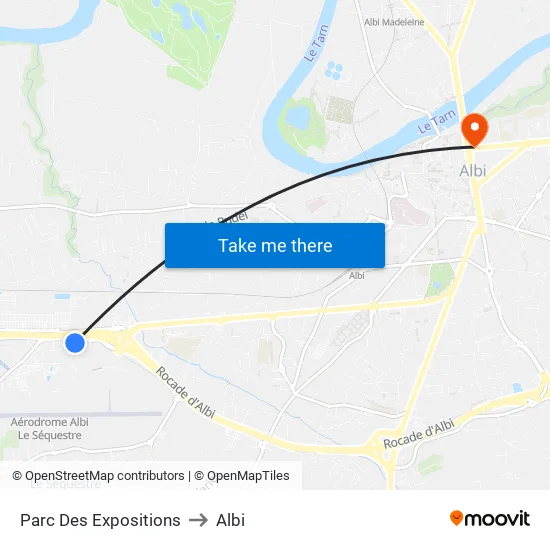 Parc Des Expositions to Albi map