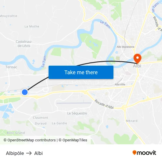 Albipôle to Albi map
