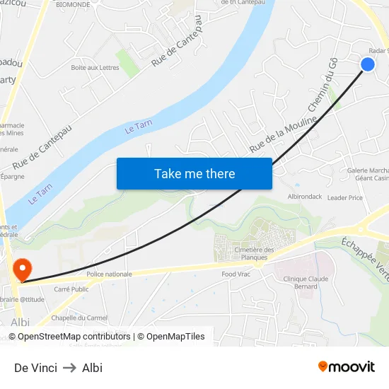 De Vinci to Albi map