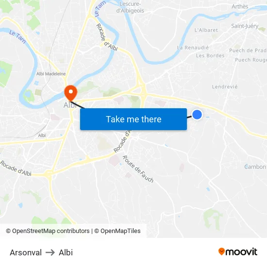 Arsonval to Albi map