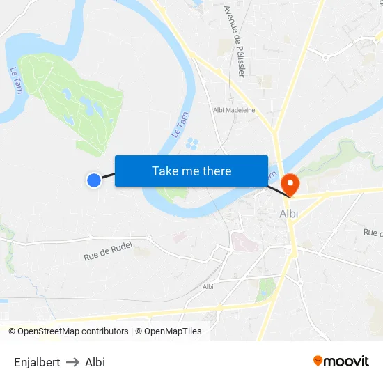 Enjalbert to Albi map
