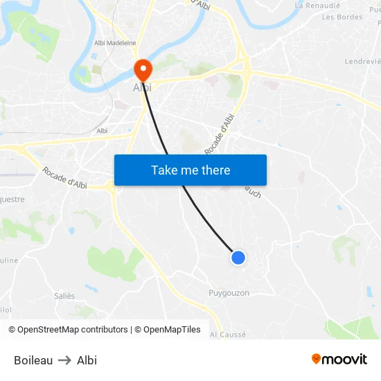 Boileau to Albi map