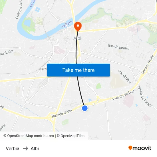 Verbial to Albi map