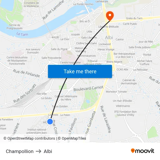 Champollion to Albi map