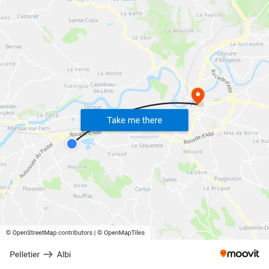 Pelletier to Albi map